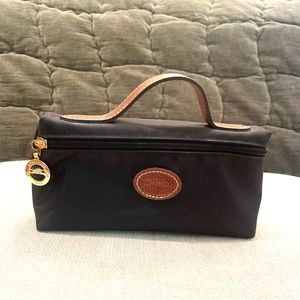 Longchamp mini nylon zipper purse BLACK